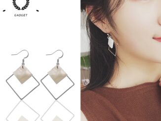 ต่างหู ทรงสี่เหลี่ยม ทรงเรขาคณิต แบบเรียบง่าย สไตล์วินเทจ