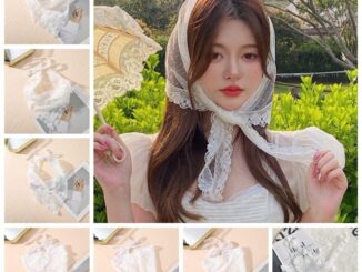 Somedayzl ผ้าพันคอ ผ้าโพกหัว ทรงสามเหลี่ยม ดอกไม้ ผีเสื้อ ลูกไม้ เครื่องประดับผม น่ารัก ผ้าโพกหัว เด็กผู้หญิง