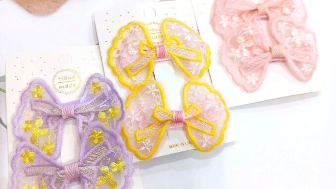 บ้านพลู  2 ชิ้น กิ๊บโบว์ กิ๊บติดผม คุณหนู สีสวย สาวหวาน