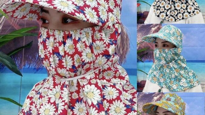 Witakey หมวกผู้หญิง กลางแจ้ง ใบหน้า และคอ ป้องกันรังสียูวี หมวกพักผ่อน Witakey หมวกผู้หญิง กลางแจ้ง ใบหน้า และคอ ป้องกันรังสียูวี หมวกพักผ่อน