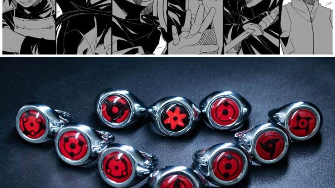 Ahour แหวน ลายการ์ตูนอนิเมะนารูโตะ Uchiha Itachi ของขวัญ สําหรับผู้ชาย และผู้หญิง DIY