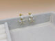 crystal bow earrings ต่างหูมุกจี้โบว์เพทาย