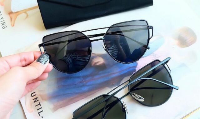 GAMT แว่นกันแดด Mirrored Cat Eye Sunglasses Metal Frame Flat Lens Women Sunglasses   แว่นกันแดด ยี่ห้อแกมท์.