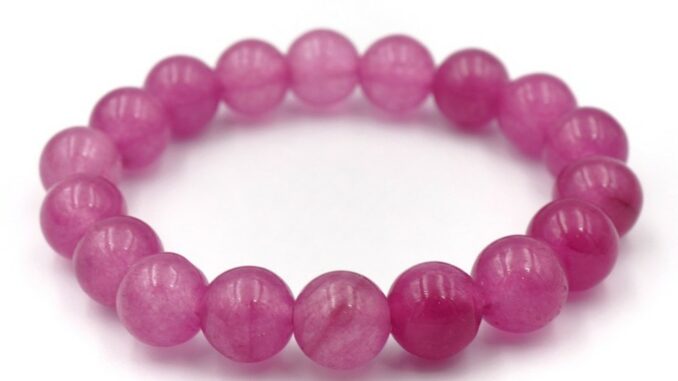 LUCKYSTONE หินสีนำโชค โทนสีชมพูเข้ม ขนาด 10 มม. by siamonlineshop