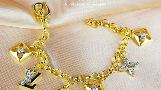 สร้อยข้อมือแฟชั่น B144 สร้อยข้อมือทองไมครอน สร้อยข้อมือสวยๆ ทองสวย ทองชุบ  บริการตัดไซต์ฟรี