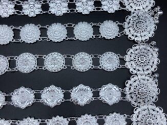 Vintage jewelry เครืองประดับโบราณเข็มขัดดอกไม้อีสานชุดล้านนาไทหัวเข็มขัด สีเงิน thai belts
