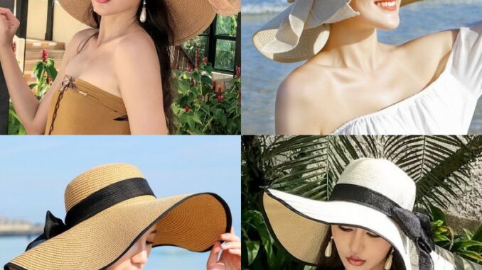 BikiniFC SB149 หมวกชายหาด ปีกกว้าง กันแดด ผูกโบว์ มีสายรัด พับเก็บได้ BikiniFC SB149 หมวกชายหาด ปีกกว้าง กันแดด ผูกโบว์ มีสายรัด พับเก็บได้