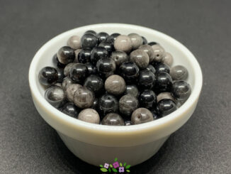 หินนำโชค ออบซิเดียน(Silver Obsidian) ขนาด 8mm 5-10 เม็ด