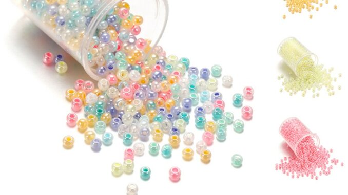 YongForYou  ลูกปัด สีสันพาสเทล สำหรับทำเครื่องประดับ DIY ขนาด 2-4 มม. หนัก 10-28 กรัม