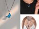 New Blue Butterfly Pendant Necklace  (A12-02-2) +(A12-02-03）