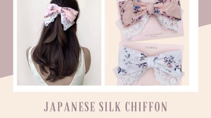 silk chiffon โบว์ติดผม