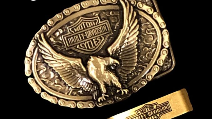 หัวเข็มขัดทองเหลืองแท้ ฮาร์เลย์ เดวิดสัน Harley Davidson Buckle แถมฟรีห่วงทองเหลือง