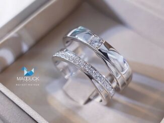 Madduckjewels แหวนเงินแท้ เพชร CZ ชุบโรเดียม RG1528-RG1527