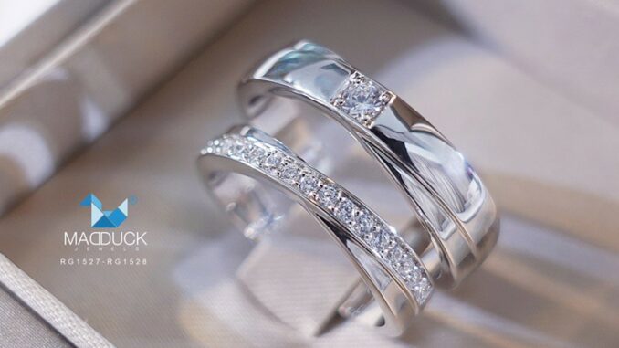 Madduckjewels แหวนเงินแท้ เพชร CZ ชุบโรเดียม RG1528-RG1527 Madduckjewels แหวนเงินแท้ เพชร CZ ชุบโรเดียม RG1528-RG1527