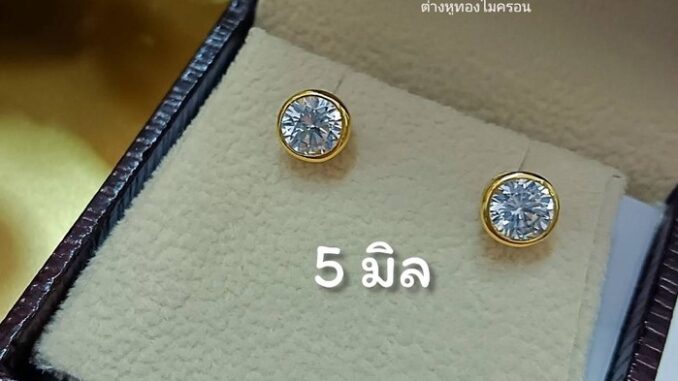 ต่างหู 0148 เพชรทองไมครอน หุ้มขอบ 3 มิล ต่างหู 0148 เพชรทองไมครอน หุ้มขอบ 3 มิล