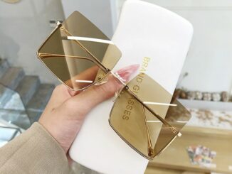 【แฟชั่น】แว่นกันแดด กรอบสี่เหลี่ยม ขนาดใหญ่ ทรงครึ่งกรอบ สไตล์ย้อนยุค