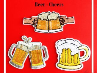 ☸ VSCO：Cheers - Beer Iron-on Patch ☸ 1Pc/3Pcs Diy Sew on Iron on Badges Patches