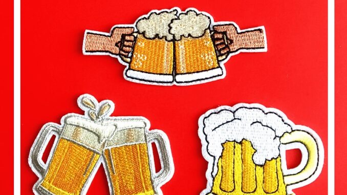 ☸ VSCO：Cheers - Beer Iron-on Patch ☸ 1Pc/3Pcs Diy Sew on Iron on Badges Patches