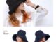 หมวกผ้า หมวกบักเก็ตปีกกว้างมีโบว์ด้านหลังใส่กันแดด มีเชือกปรับไซส์ด้านใน  D-041