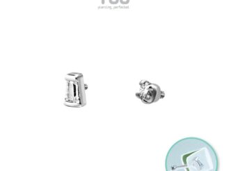 NooYoo ต่างหูสำหรับผิวแพ้ง่าย จิว Micro CZ (Single / Baguette)