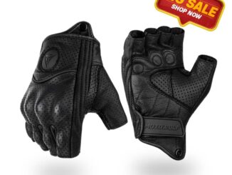 MOTOWOLF  MDL 0302B ถุงมือหนัง ครึ่งนิ้ว หนังแกะ