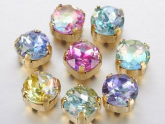 Beadthoven แก้วคริสตัลออสเตรีย K9 พลอยเทียมพร้อมเพชรพลอยเทียมสีทอง 5 ชิ้นสําหรับทําเครื่องประดับ