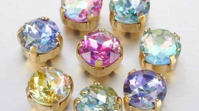 Beadthoven แก้วคริสตัลออสเตรีย K9 พลอยเทียมพร้อมเพชรพลอยเทียมสีทอง 5 ชิ้นสําหรับทําเครื่องประดับ