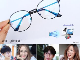แว่นกรองแสง เลนส์บลูบล็อคแท้ คุณภาพดี ค่าสายตาปกติ ทรงหยดน้ำ  รหัส CGB 02