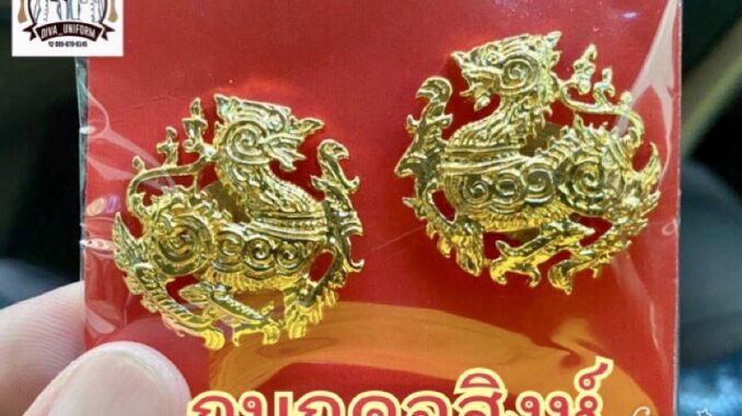 [แม่เหล็ก]กนกคอสิงห์ เข็มสิงห์ กนกคอสิงห์แม่เหล็ก เข็มปก แบบแม่เหล็กเคลือบกันลอก