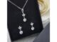 ชุดเซ็ตเครื่องประดับ ดอกไม้ Flower คริสตัลแท้ สร้อย สร้อยคอ ต่างหู เครื่องประดับ Valuejewelry SET007 NK087 ER0655