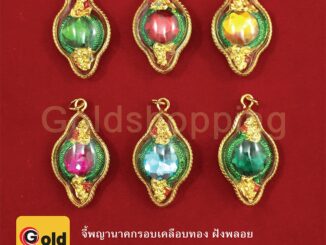 จี้พญานาคฝังพลอย ช่วยโชคลาภ เสริมดวงอำราจ บารมี ทองไมครอน ทองหุ้ม ฟรีถุงกำมะหยี่ (ปลุกเสกเสริมสิริมงคลวัดคำชะโนด)