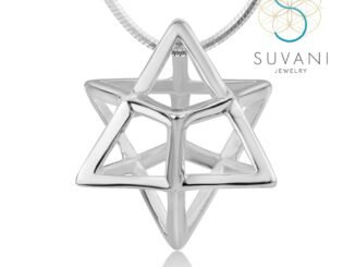 Suvani Jewelry - เงินแท้ 92.5% จี้ดาว เมอร์คาบา ( Merkaba ) พร้อมสร้อยคอเงินแท้ ยาว 18 นิ้ว