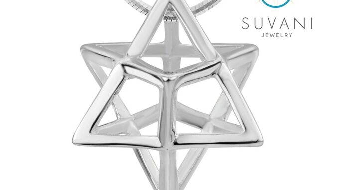 Suvani Jewelry - เงินแท้ 92.5% จี้ดาว เมอร์คาบา ( Merkaba ) พร้อมสร้อยคอเงินแท้ ยาว 18 นิ้ว