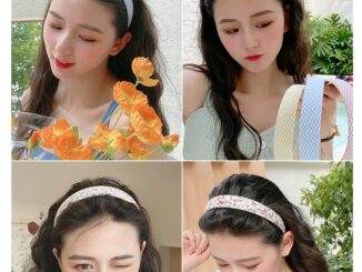 ที่คาดผม ชนิดผ้าซาติน ลายดอกไม้ ลายสก๊อต สีพื้น สไตล์เกาหลี