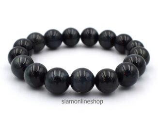 BLACK OPAL หินแบล็คโอปอล ขนาด 10 มม. สร้อยข้อมือหินแท้ by siamonlineshop