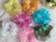 D11 โดนัทรัดผมผ้าเงาเล่นแสง มี 10 สี ขนาด 4 นิ้วก่อนยืด ยางรัดผมเรืองแสง ยางรัดผมดารา