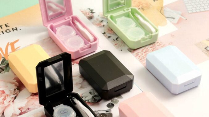 ชุดกล่องเคสคอนแทคเลนส์พร้อมกระจกแบบแท่ง