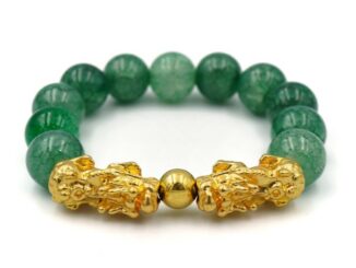 PIXIU กำไลปี่เซียะคู่เรียกทรัพย์ โทนเกล็ดมังกรเขียว ขนาด 12 มม. by siamonlineshop