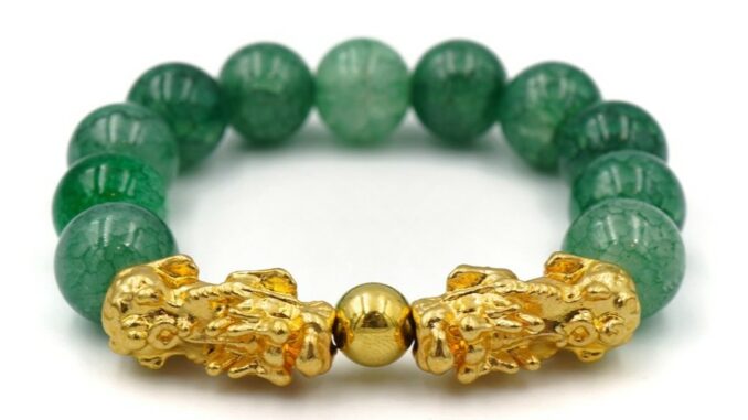 PIXIU กำไลปี่เซียะคู่เรียกทรัพย์ โทนเกล็ดมังกรเขียว ขนาด 12 มม. by siamonlineshop