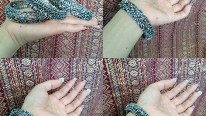 กำไลข้อมือ ลายดอกไม้ มีตัวล็อคสวมใส่ได้ง่าย สินค้ามีพร้อมส่ง