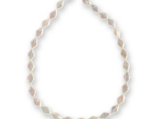 ลูกปัดมุกแท้ (Pearl) ลักษณะเม็ดทรงไดมอนด์ (Diamond) ขนาด 8x13 mm - (LZ-0296 สีขาว)