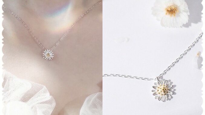 สร้อยคอจี้ดอกเดซี่สวยน่ารักผุดๆ(พร้อมส่ง)
