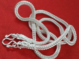 สร้อยคอเงินแท้ ลายสี่เสาหัวมังกร หนา 3 มิล (ขนาด 2บาท)เส้นใหญ่ แข็งแรง