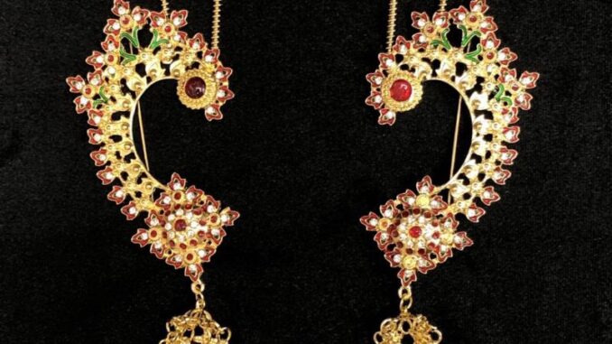 เครื่องประดับชุดไทย จอนหูลงยา ทอง. จอนหูนางชฎา สวยๆ