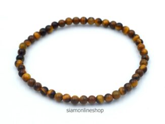 TIGEREYE หินไทเกอร์อาย พลอยตาเสือ ขนาด 4 มม. สร้อยข้อมือหินแท้ by siamonlineshop