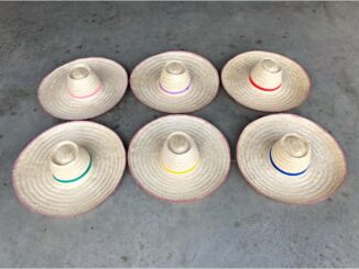 หมวกริมลายไม้ไผ่สานสีขาว By Niran.hat (6 นิ้ว)