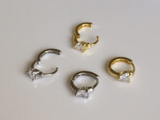 003-littlegirl gifts-ต่างหูห่วงฝังเพชรรูปหัวใจs925