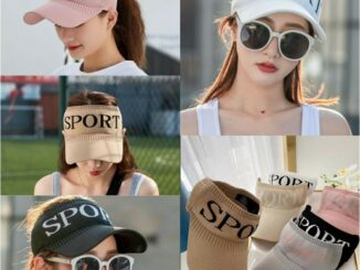 [พร้อมส่ง] หมวกผู้ใหญ่ครึ่งหัวไตล์เกาหลี หมวกเปิดหัวกันแดดสำหรับผู้หญิง ลาย SPORT