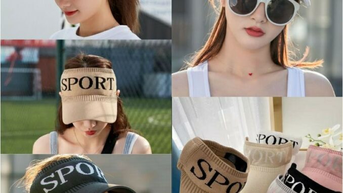 [พร้อมส่ง] หมวกผู้ใหญ่ครึ่งหัวไตล์เกาหลี หมวกเปิดหัวกันแดดสำหรับผู้หญิง ลาย SPORT