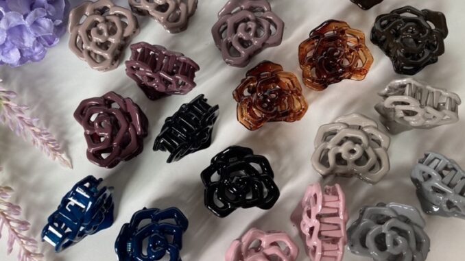กิ๊บหนีบผมเกาหลี Rose  นำเข้าจากเกาหลี ของแท้ คุณภาพเยี่ยม สวยมาก หนีบง่าย ใช้ดี  Made in Koreaของแท้